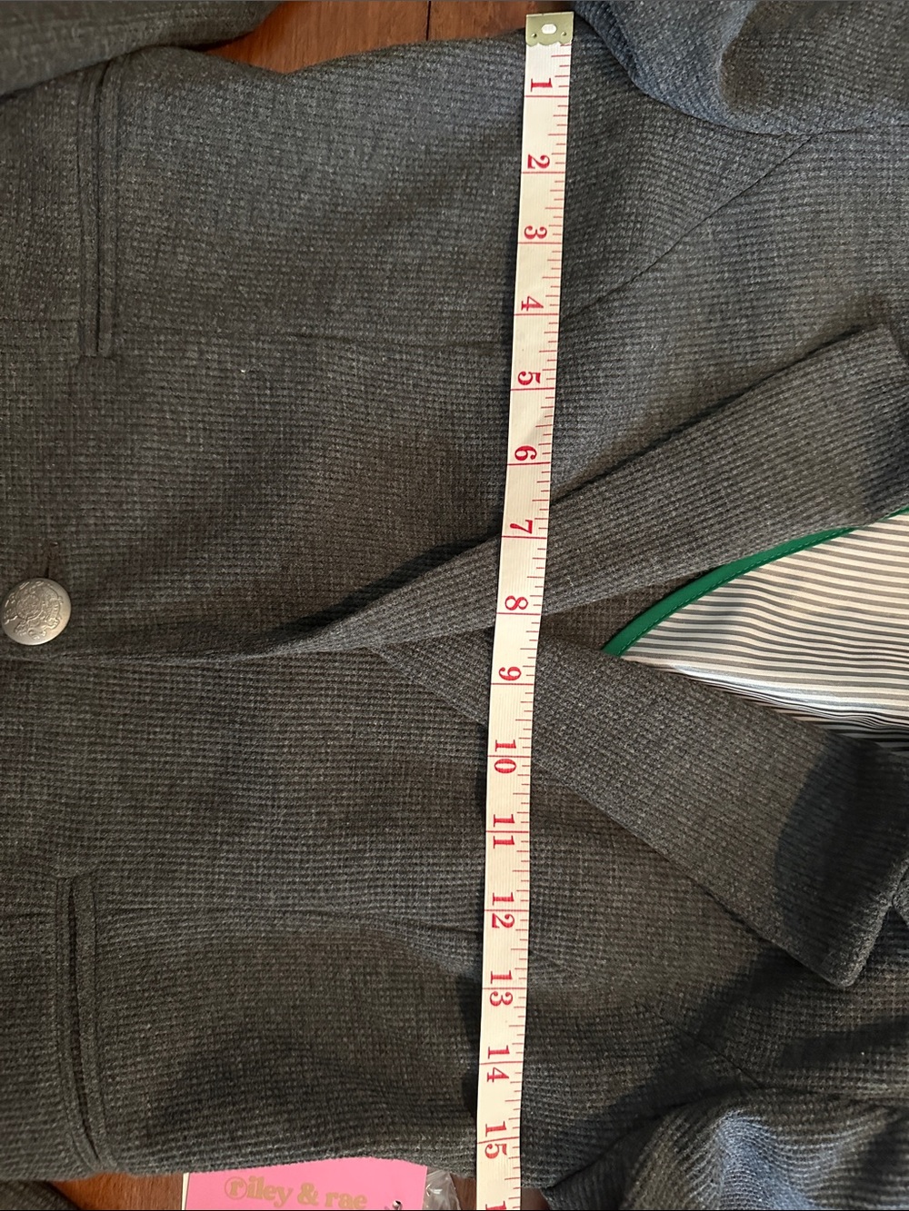 Riley & Rae Heather Grey Knit Single-Button Blazer - Picture 5 of 8